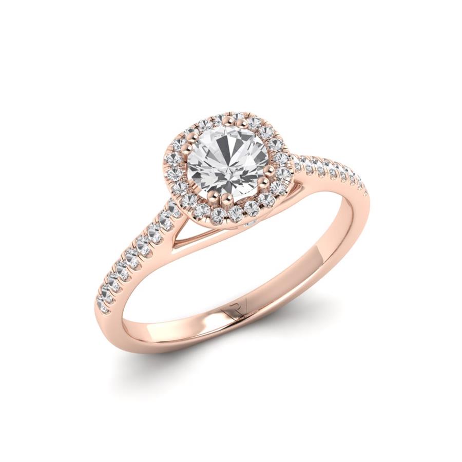 Solitaires Miroir Or Rose Oxyde de zirconium 0.67 ct
