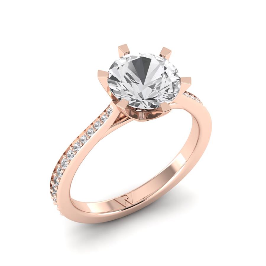 Solitaires Nuvia Or Rose Oxyde de zirconium 2.4 ct