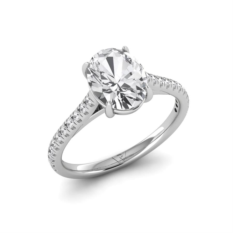 Solitaires Ovale Or Blanc Diamant 1.85 ct
