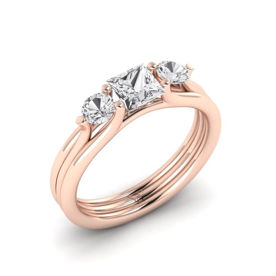 Solitaires Poésie Or Rose Diamant 0.95 ct