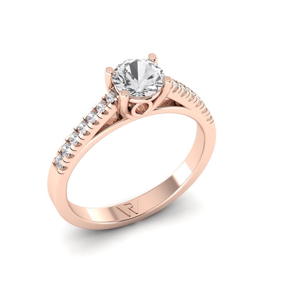 Solitaires Épure Or Rose Oxyde de zirconium 0.85 ct