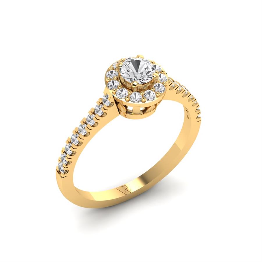 Solitaires Roseline Or Jaune Oxyde de zirconium 0.55 ct