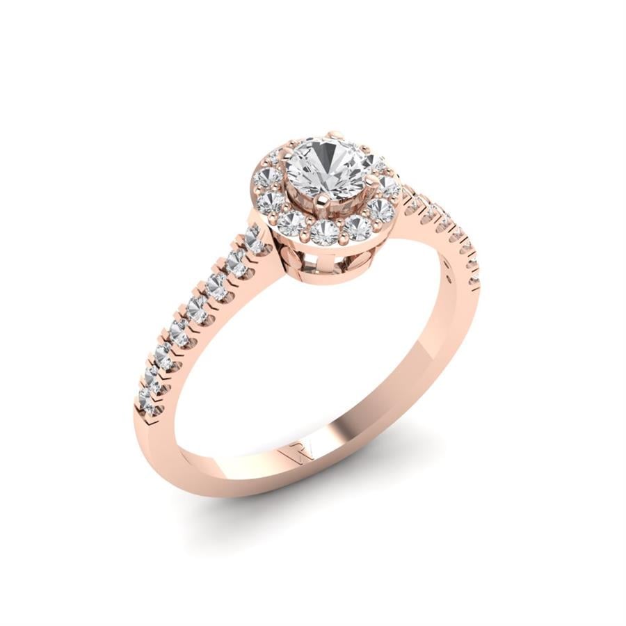 Solitaires Roseline Or Rose Oxyde de zirconium 0.55 ct
