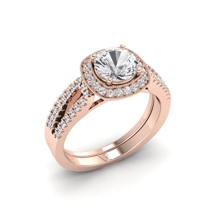 Solitaires Éternelle Or Rose Oxyde de zirconium 1,25 ct