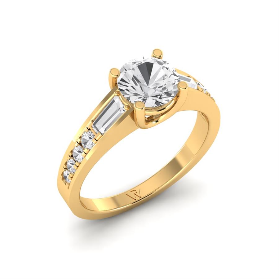 Solitaires Volonté Or Jaune Oxyde de zirconium 1.2 ct