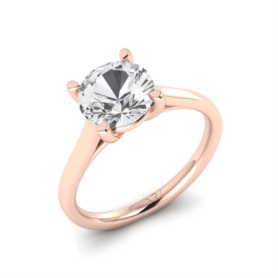 Solitaires Vérona Or Rose Oxyde de zirconium 2 ct
