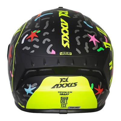 Axxis Draken Crazy Matt Fluor - Yellow Full Face Motosiklet Kaskı