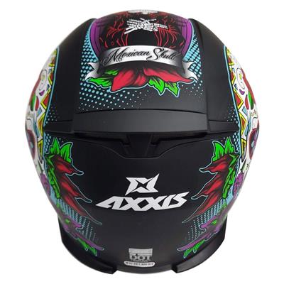 Axxis Eagle Sv Mexican Skull A1 Matt Black Blue Full Face Motosiklet Kaskı