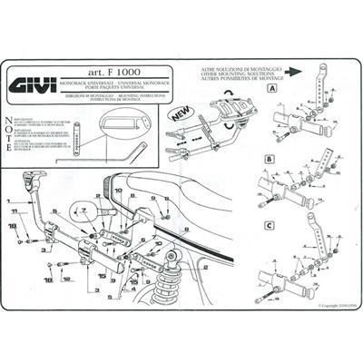 Givi 1000F Univeral Monorack Arka Çanta Taşıyıcı