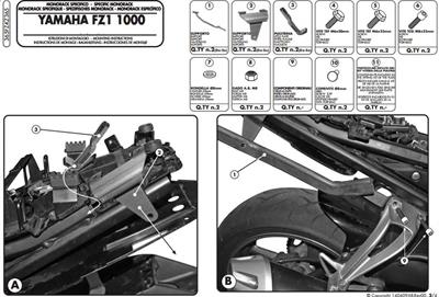 Givi 365FZ YAMAHA FZ1 1000 (06-15) Arka Çanta Taşıyıcı