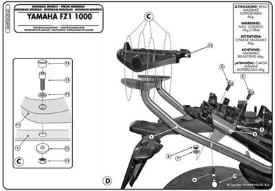 Givi 365FZ YAMAHA FZ1 1000 (06-15) Arka Çanta Taşıyıcı
