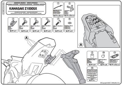 Givi 4100FZ KAWASAKI Z 1000 SX (11-19) Arka Çanta Taşıyıcı