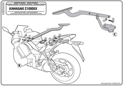 Givi 4100FZ KAWASAKI Z 1000 SX (11-19) Arka Çanta Taşıyıcı