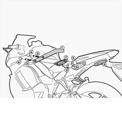 Givi 4100KIT KAWASAKI Z 1000 SX (11-19) Yan Çanta Taşıyıcı Bağlantı Kiti