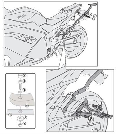 Givi 4108FZ KAWASAKI NINJA 300 (13-18) Arka Çanta Taşıyıcı