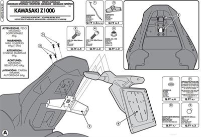 Givi 450FZ KAWASAKI Z 1000 (10-13) Arka Çanta Taşıyıcı