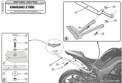 Givi 450FZ KAWASAKI Z 1000 (10-13) Arka Çanta Taşıyıcı
