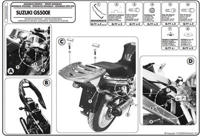 Givi 526F SUZUKI GS 500E (01-07) - GS 500F (04) Arka Çanta Taşıyıcı