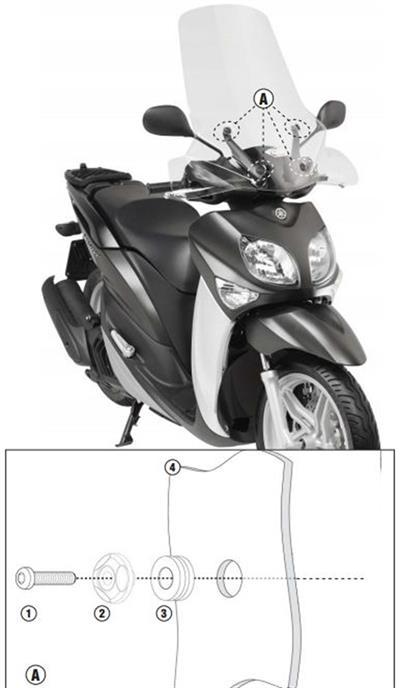Givi D2102ST YAMAHA XENTER 125-150 (12-19) Rüzgar Siperlik