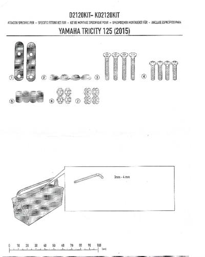 Givi D2120KIT YAMAHA TRICITY 125-155 (14-19) Rüzgar Siperlik Bağlantısı