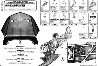 Givi E221M HONDA NT 700 DEAUVILLE (06-12) Arka Çanta Taşıyıcı