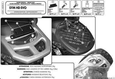 Givi E291 SYM HD EVO 125-200 (07-15) Arka Çanta Taşıyıcı