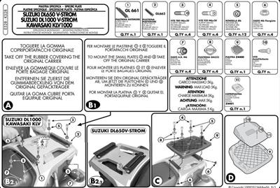 Givi E528 SUZUKI DL 650-1000 V-STROM (02-11) - KAWASAKI KLV 1000 (04-10) Arka Çanta Taşıyıcı