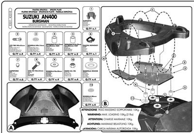 Givi E531 SUZUKI BURGMAN 400 (06-16) Arka Çanta Taşıyıcı