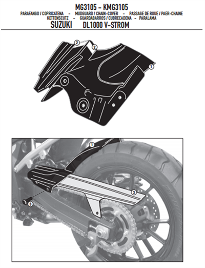 Givi MG3105 Suzuki Dl 1000 V-Strom (14-16) Zincir Muhafaza Ve Çamurluk