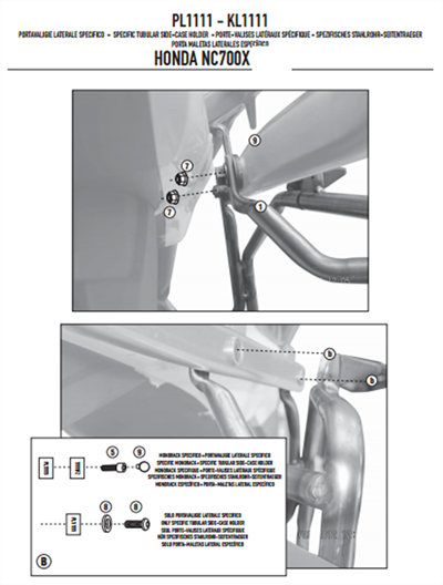Givi PL1111 HONDA NC 700 X-S - NC 750 X-S - NC 750 X-S DCT (12-15) Yan Çanta Taşıyıcı