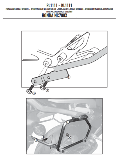 Givi PL1111 HONDA NC 700 X-S - NC 750 X-S - NC 750 X-S DCT (12-15) Yan Çanta Taşıyıcı