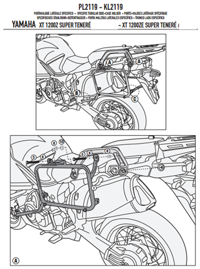 Givi PL2119 YAMAHA XT 1200ZE - XT 1200Z SUPER TENERE (10-20) Yan Çanta Taşıyıcı