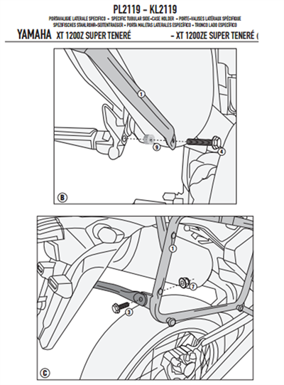 Givi PL2119 YAMAHA XT 1200ZE - XT 1200Z SUPER TENERE (10-20) Yan Çanta Taşıyıcı