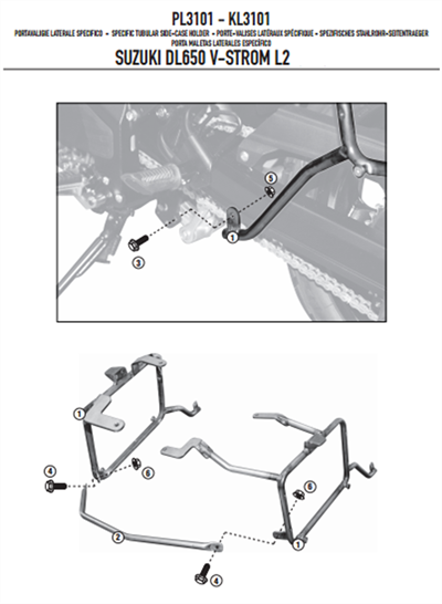 Givi PL3101 SUZUKI DL 650 V-STROM (11-16) Yan Çanta Taşıyıcı