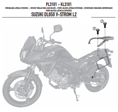 Givi PL3101 SUZUKI DL 650 V-STROM (11-16) Yan Çanta Taşıyıcı
