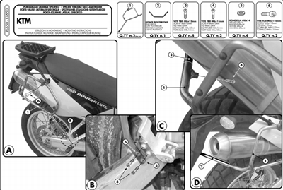 Givi PL650 KTM ADVENTURE 950 - 990 (03-14) Yan Çanta Taşıyıcı
