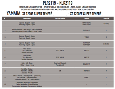 Givi PLR2119 YAMAHA XT 1200ZE - XT 1200Z SUPER TENERE (10-20) Yan Çanta Taşıyıcı
