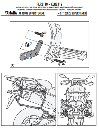 Givi PLR2119 YAMAHA XT 1200ZE - XT 1200Z SUPER TENERE (10-20) Yan Çanta Taşıyıcı