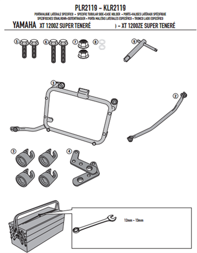 Givi PLR2119 YAMAHA XT 1200ZE - XT 1200Z SUPER TENERE (10-20) Yan Çanta Taşıyıcı