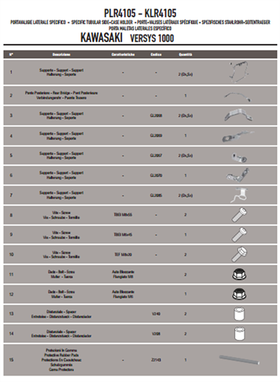 Givi PLR4105 KAWASAKI VERSYS 1000 (12-14) Yan Çanta Taşıyıcı