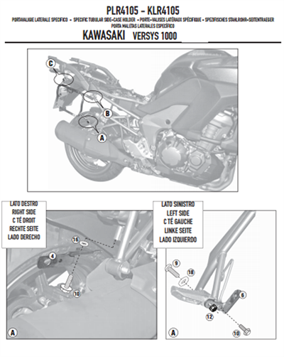 Givi PLR4105 KAWASAKI VERSYS 1000 (12-14) Yan Çanta Taşıyıcı