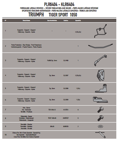 Givi PLR6404 TRIUMPH TIGER SPORT 1050 (13-19) Yan Çanta Taşıyıcı