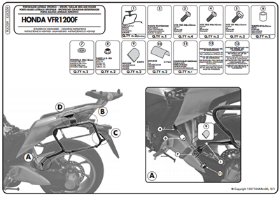Givi PLX209 HONDA VFR 1200F (10-16) Yan Çanta Taşıyıcı