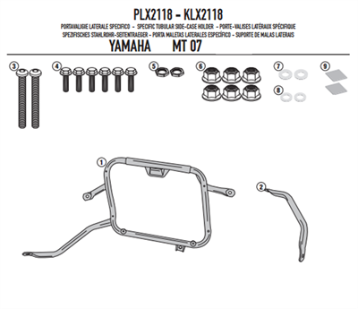 Givi PLX2118 YAMAHA MT-07 (14-17) Yan Çanta Taşıyıcı