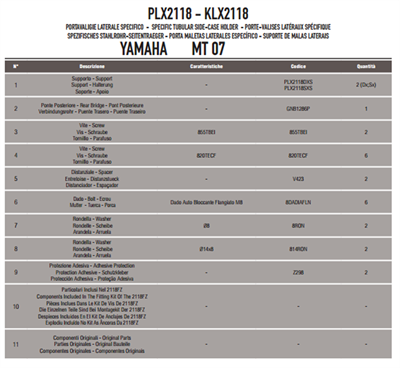 Givi PLX2118 YAMAHA MT-07 (14-17) Yan Çanta Taşıyıcı
