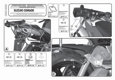 Givi PLX538 SUZUKI GSR 600 (06-11) Yan Çanta Taşıyıcı