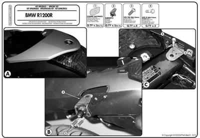 Givi PLX688KIT BMW R 1200 R (06-10) Yan Çanta Taşıyıcı Bağlantı Kiti