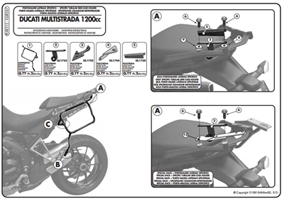 Givi PLXR312 DUCATI MULTISTRADA 1200 (10-14) Yan Çanta Taşıyıcı