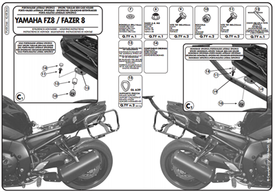 Givi PLXR366 YAMAHA FZ8-FAZER8 (10-15) Yan Çanta Taşıyıcı