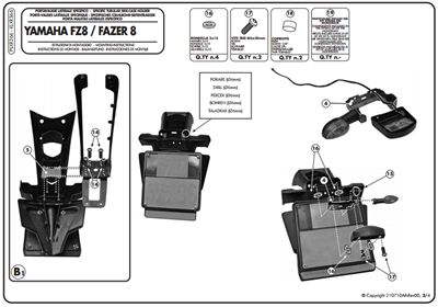 Givi PLXR366 YAMAHA FZ8-FAZER8 (10-15) Yan Çanta Taşıyıcı